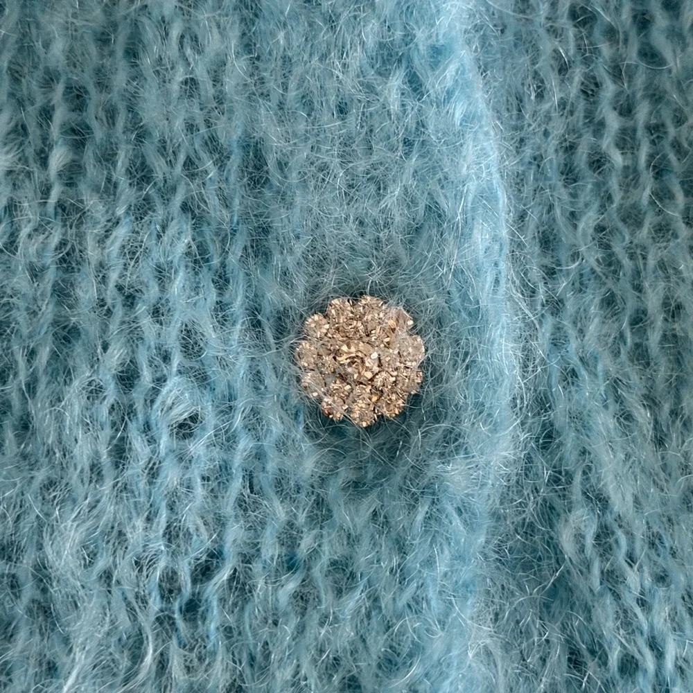 Anthropologie Blue Mohair Cardigan – Soft Fluffy Cozy size L - Picture 5 of 5